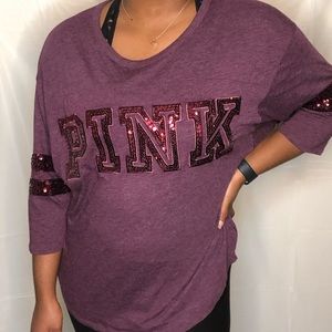 PINK varsity tee
